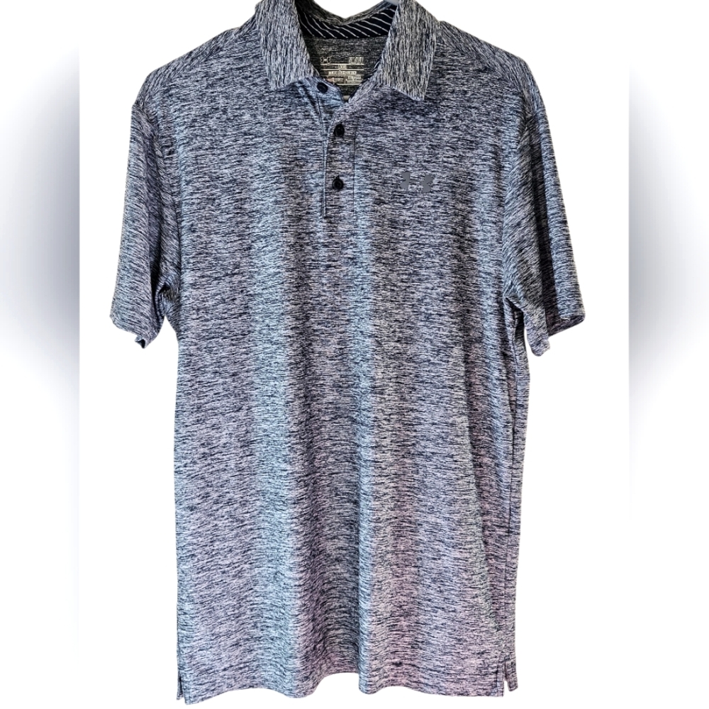 Under Armour HeatGear Loose Polo, Small, Heathered Blue